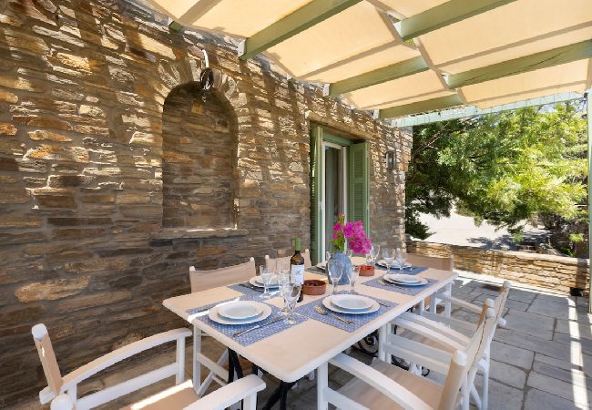 Villa in Andros - Sun-rock house by the sea 