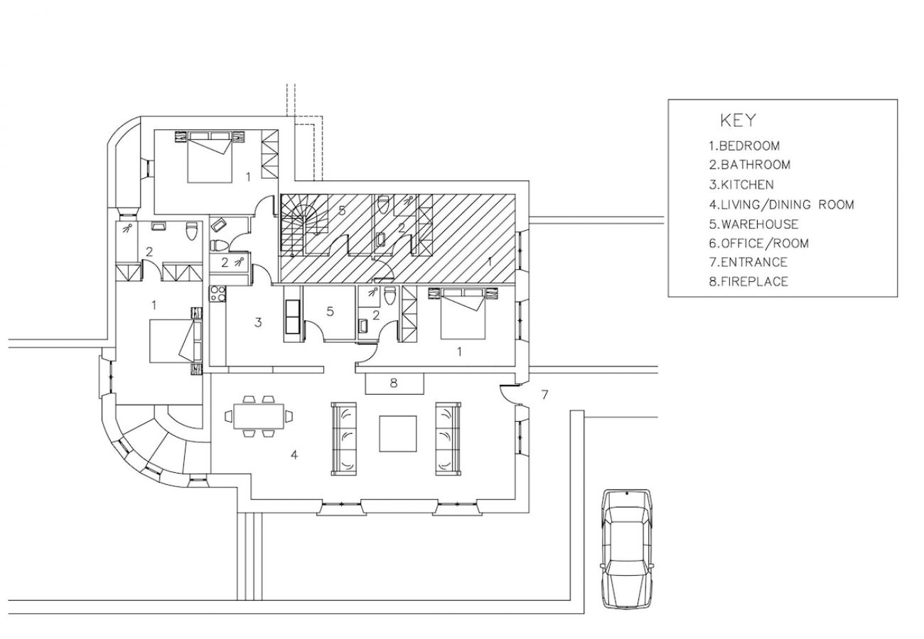 Villa in Andros - Sun-rock house by the sea 